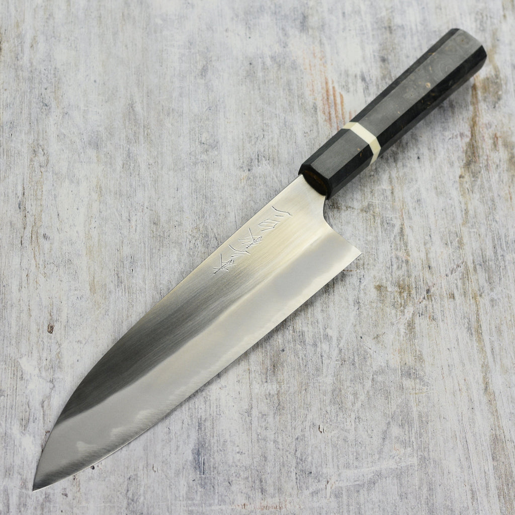 Mazaki Hon-Sanmai Shirogami #2 Migaki 8.25" Gyuto