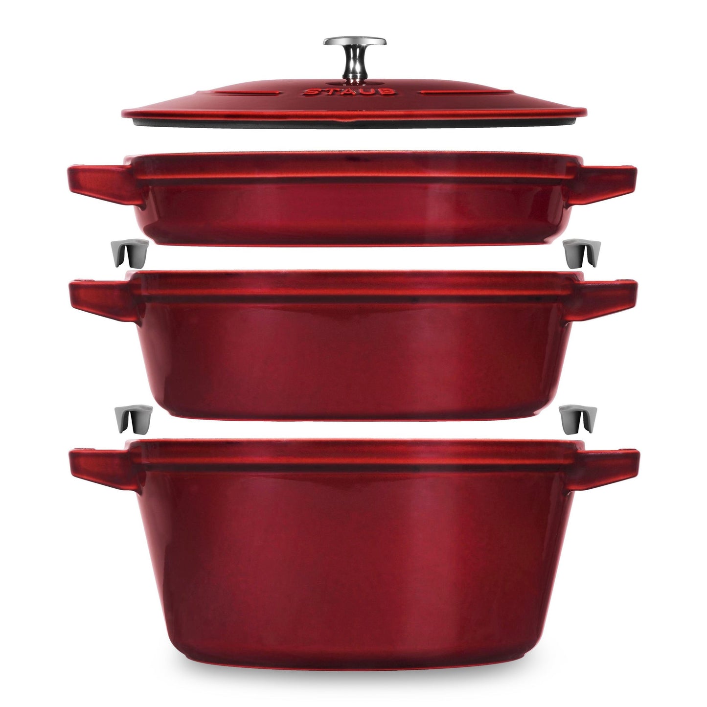 Staub 4 Piece Grenadine Stackable Cast Iron Cookware Set