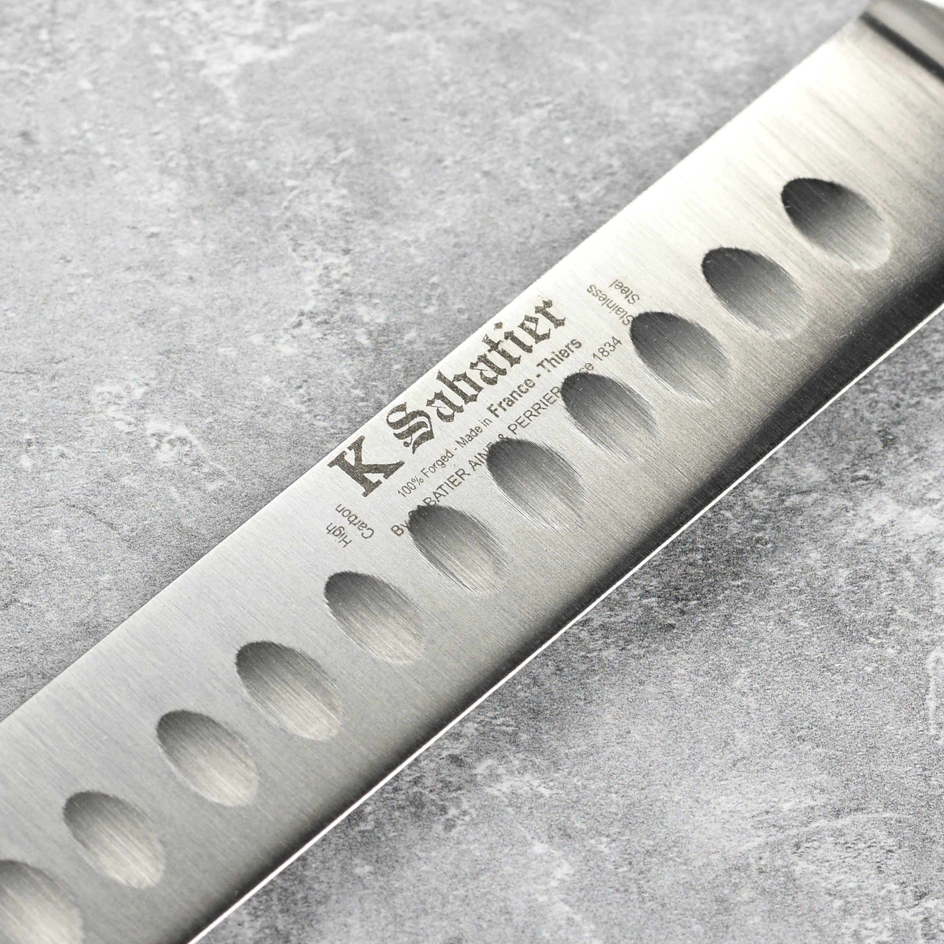 K Sabatier Olive Wood 12" Hollow Edge Slicing Knife
