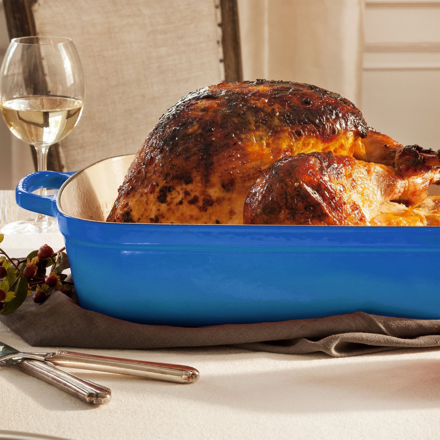 Le Creuset Signature Cast Iron Marseille Roasting Pan, 12.75x9.75"