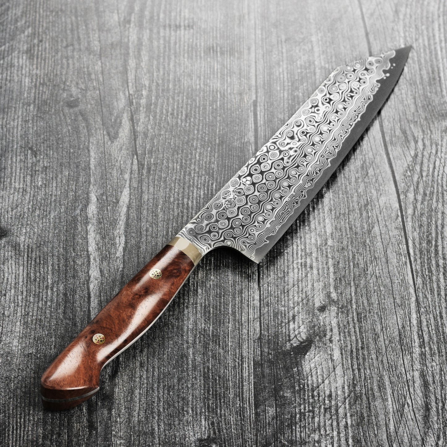 Nigara Anmon SG2 Damascus 8.25" Kiritsuke, Quince Wood