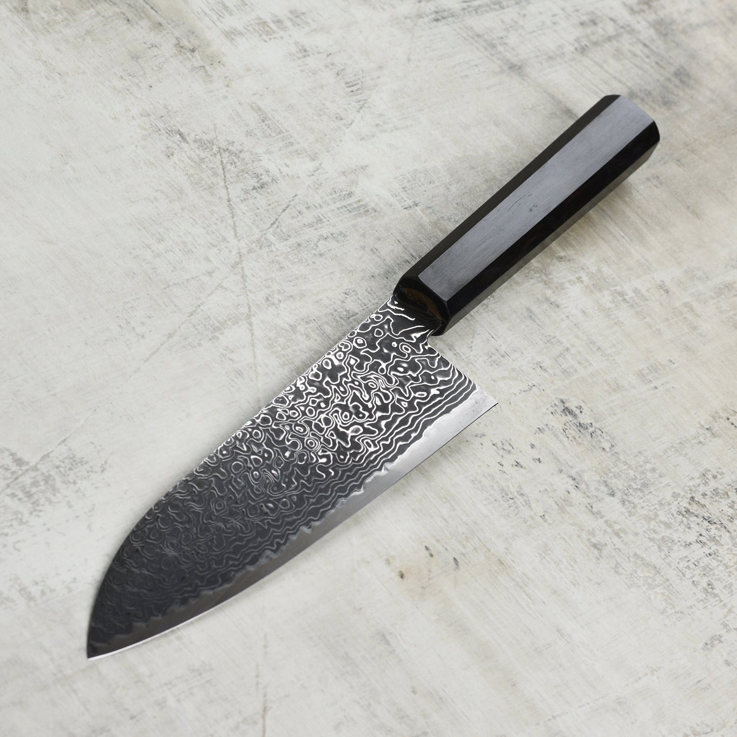 Hatsukokoro Ryuhyo SG2 Kurozome Damascus 7" Santoku