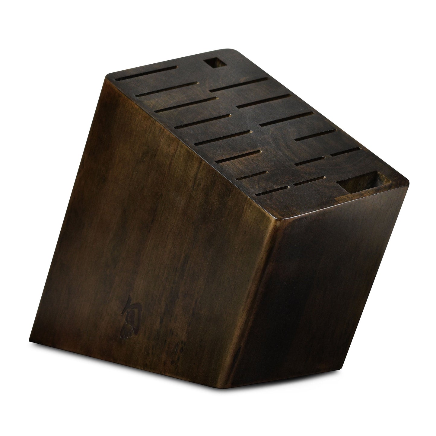 Shun 17 Slot Angled Knife Block, Walnut Finish