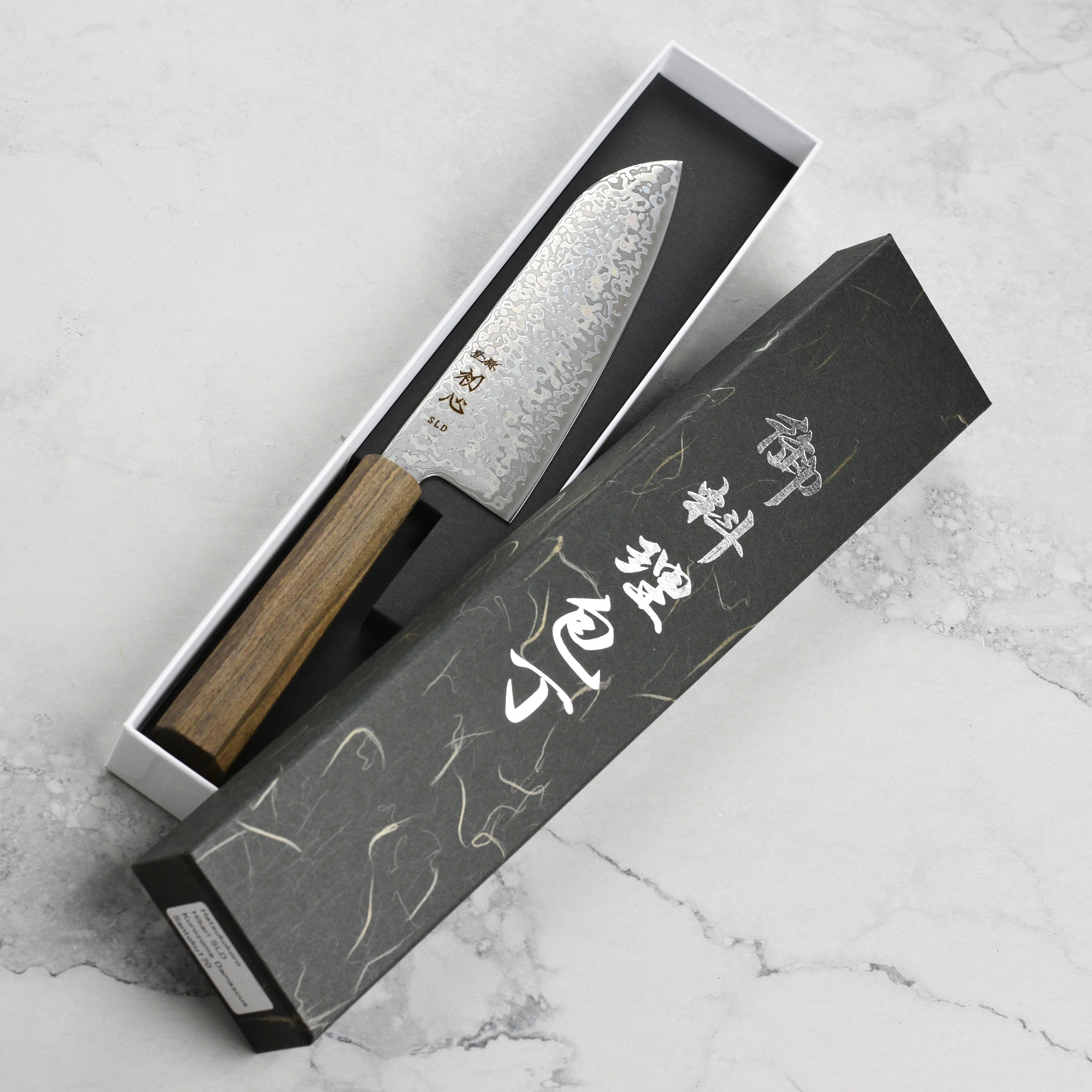 Hatsukokoro Hikari SLD Kurozome Damascus 7" Santoku