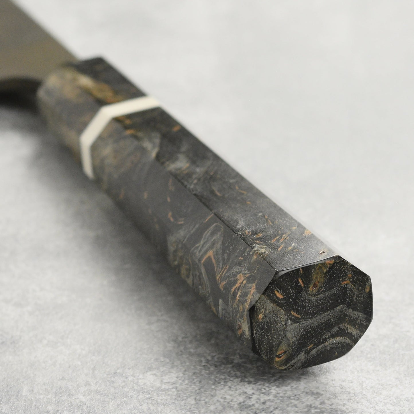 Hatsukokoro Shinkiro Aogami Super Kurouchi Damascus 9.4" Gyuto, Stabilized Birch