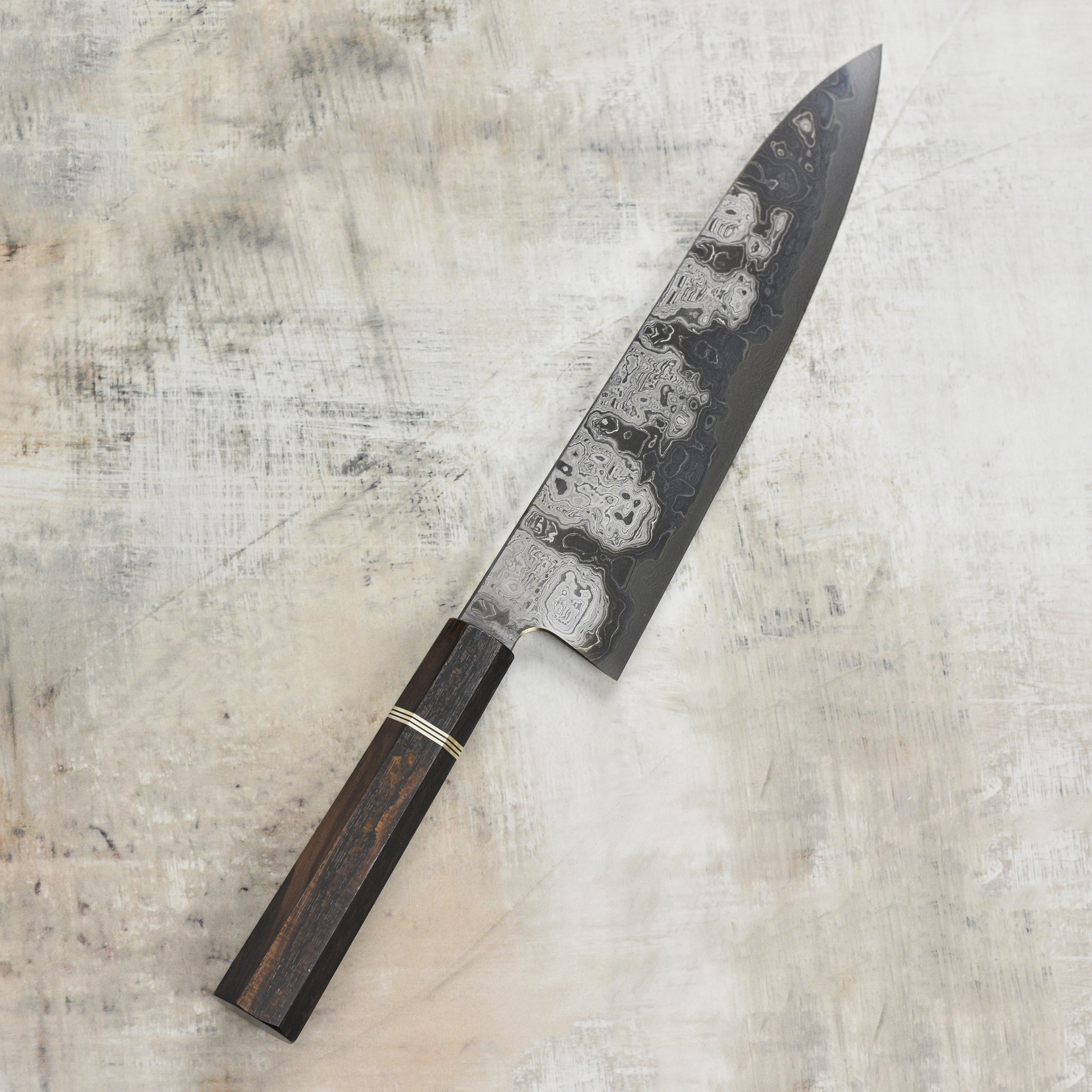 Shoichi Hashimoto Shiomachi Aogami #2 + Shirogami #2 Coreless Damascus 9.4" Gyuto