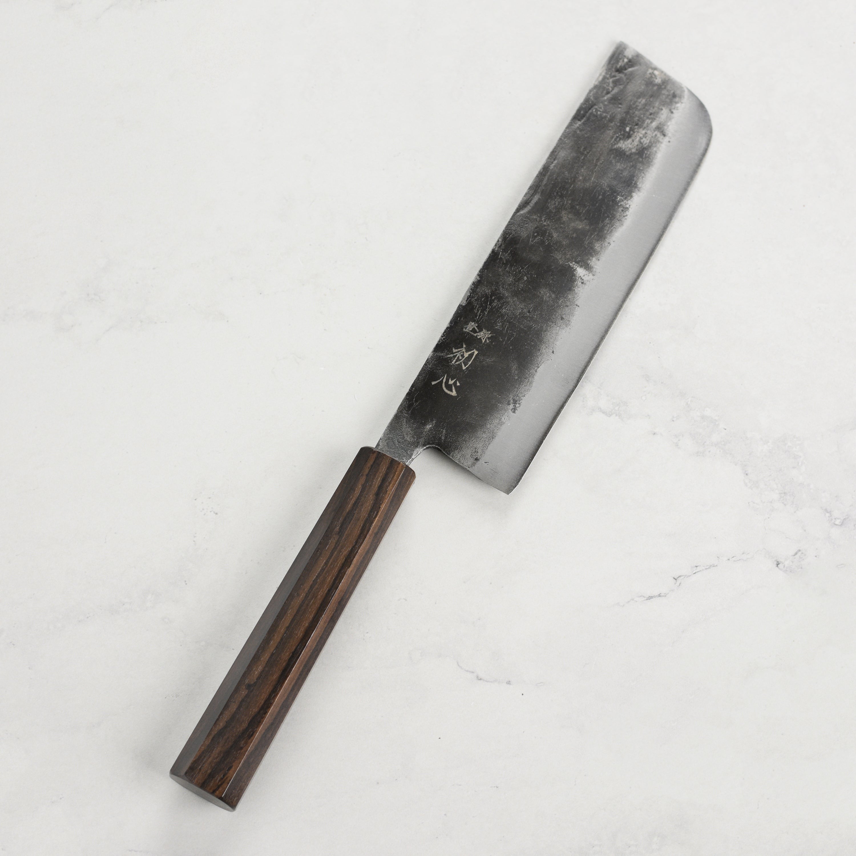 Hatsukokoro Kurogane Aogami #2 Kurouchi 6.5" Nakiri