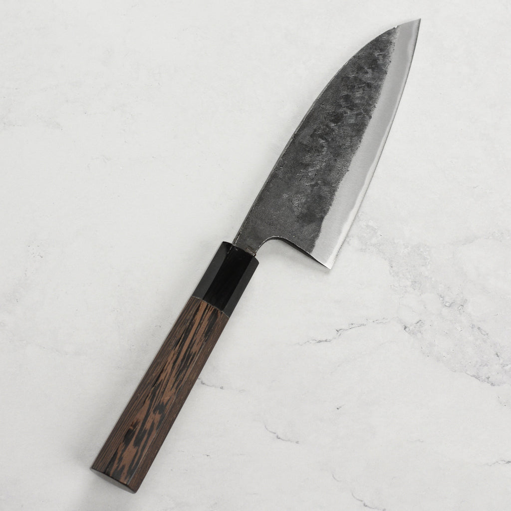 Hatsukokoro Kurokaze Aogami #2 Kurouchi 5.9" Double Bevel Deba, Wenge