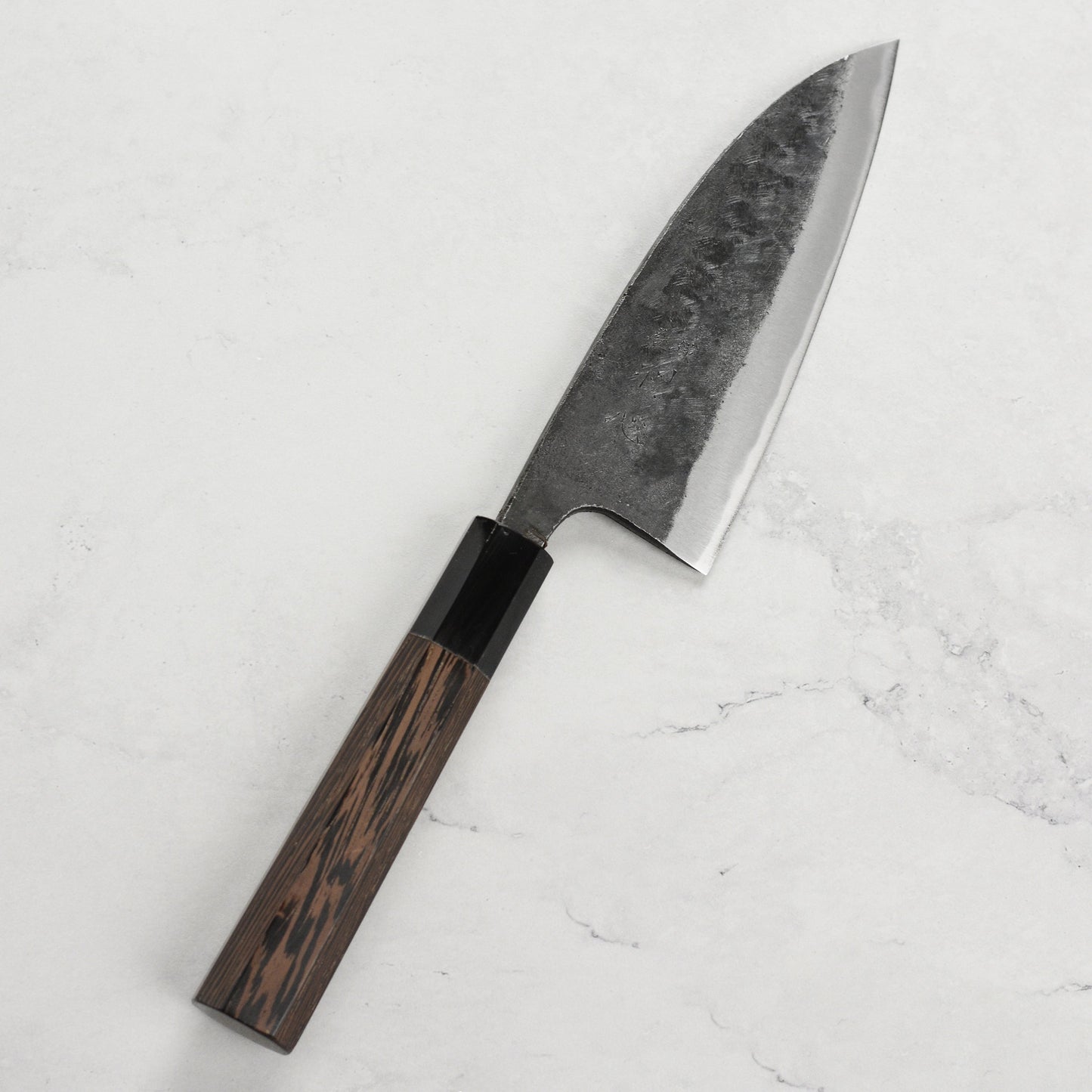 Hatsukokoro Kurokaze Aogami #2 Kurouchi 5.9" Double Bevel Deba, Wenge