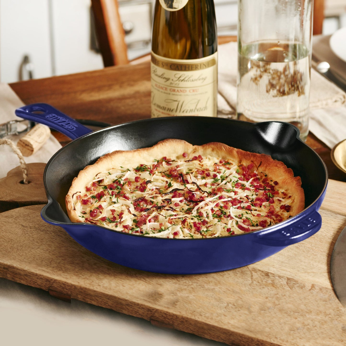 Staub 11" Sapphire Blue Cast Iron Deep Traditional Skillet