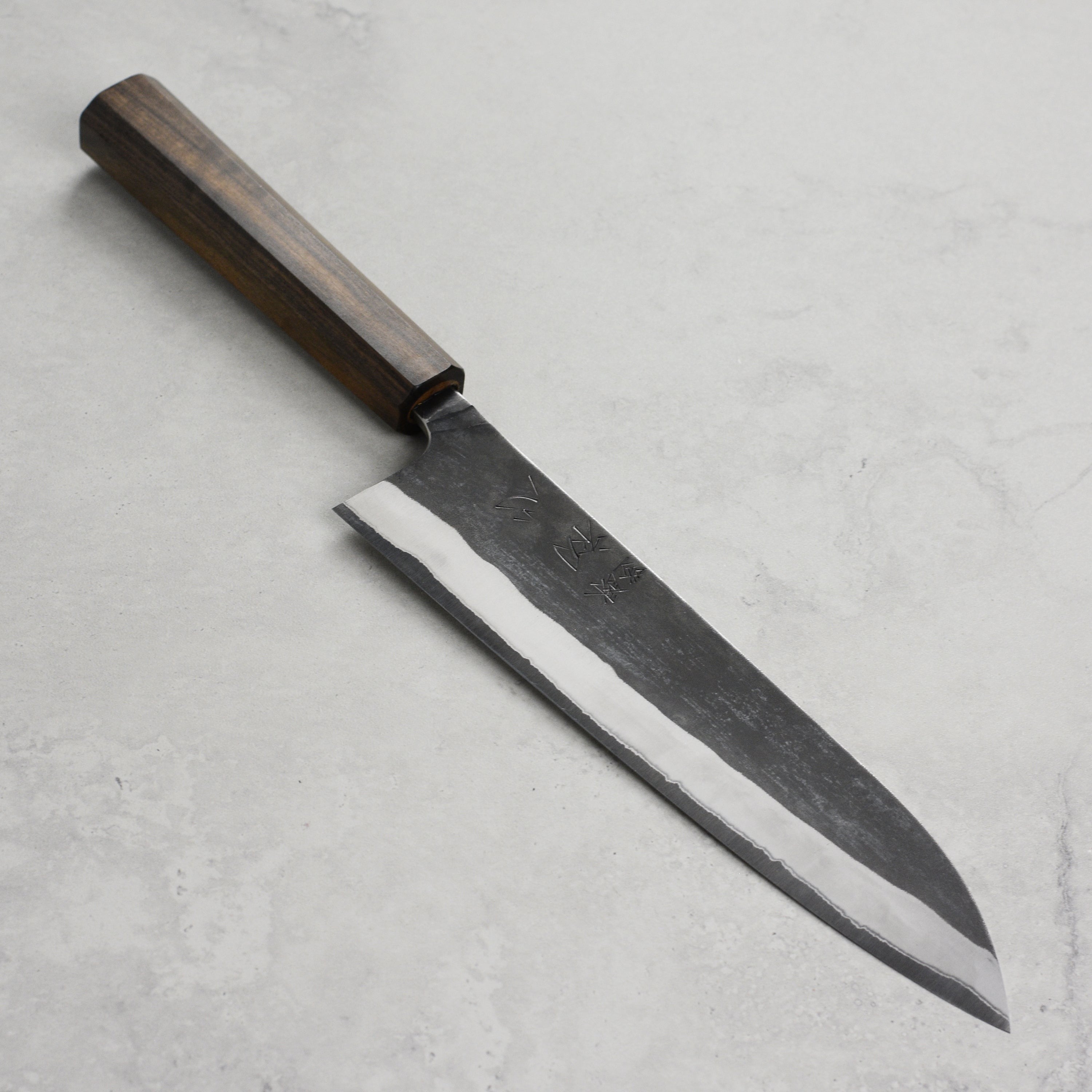 Hatsukokoro Kurokaze Shirogami #2 Kurouchi Stainless Clad 8.25" Gyuto