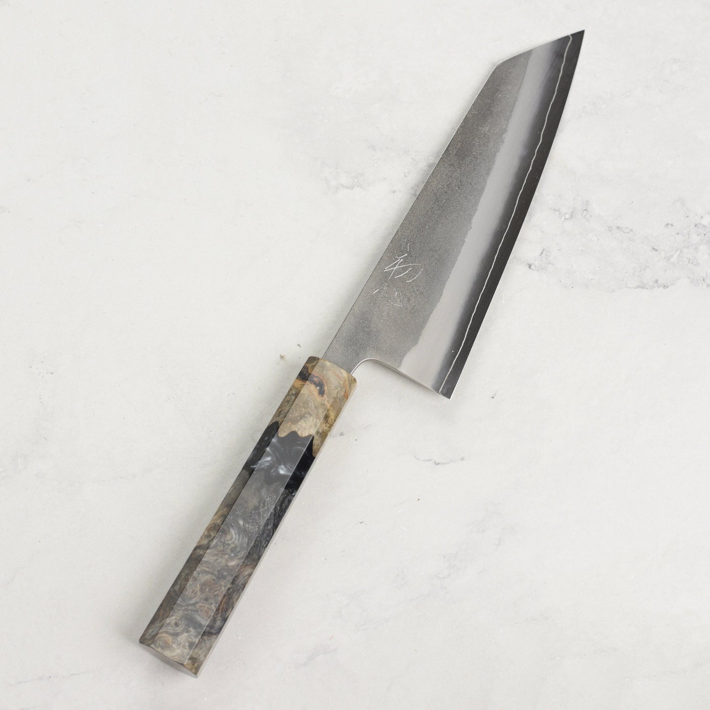 Yoshikane SKD Nashiji Stainless Clad 6.5" Bunka, Stabilized Birch