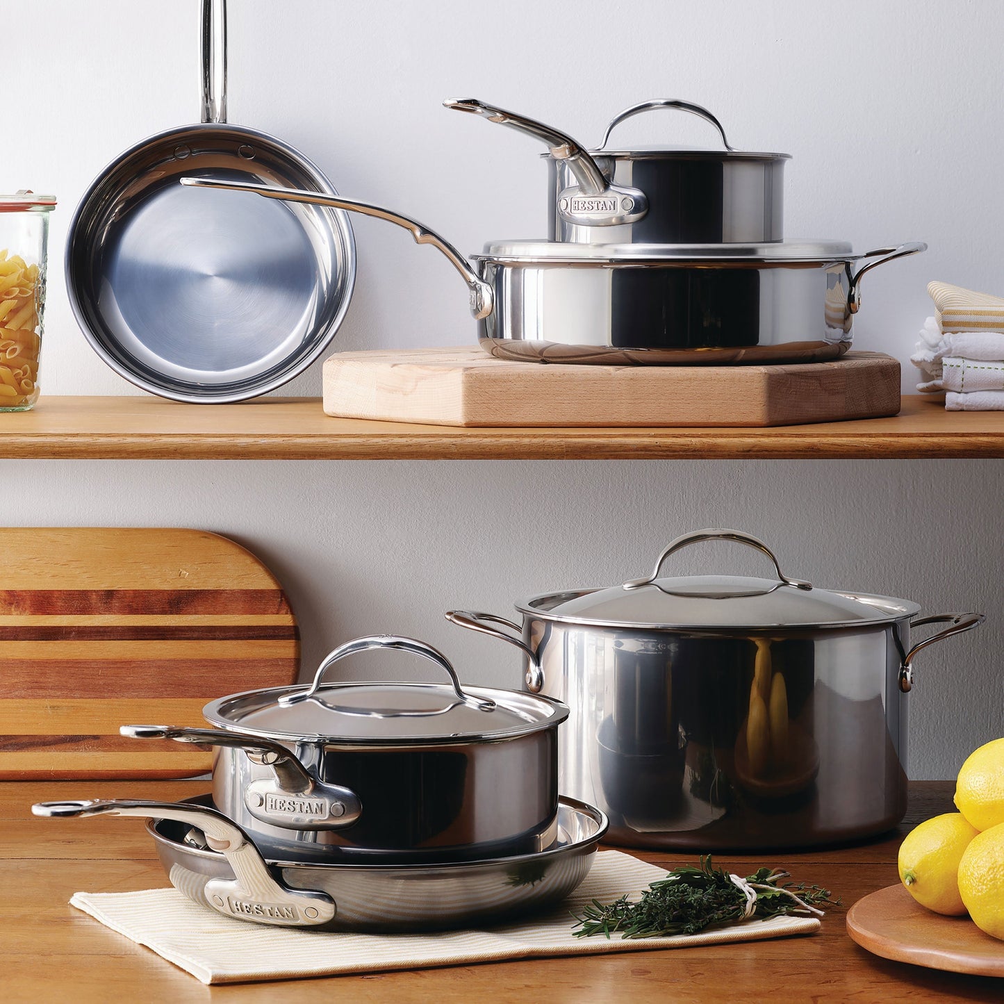 Hestan NanoBond 17 Piece Titanium Stainless Steel Cookware Set