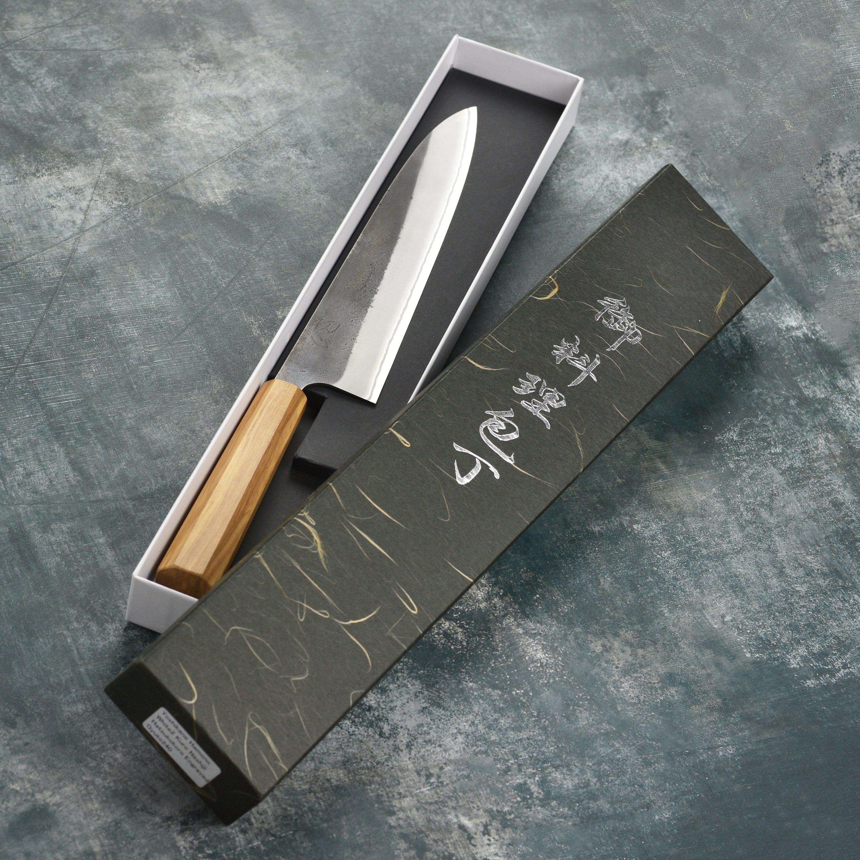 Yoshikane Shirogami #2 Kurouchi Stainless Clad 9.4" Gyuto, Olivewood