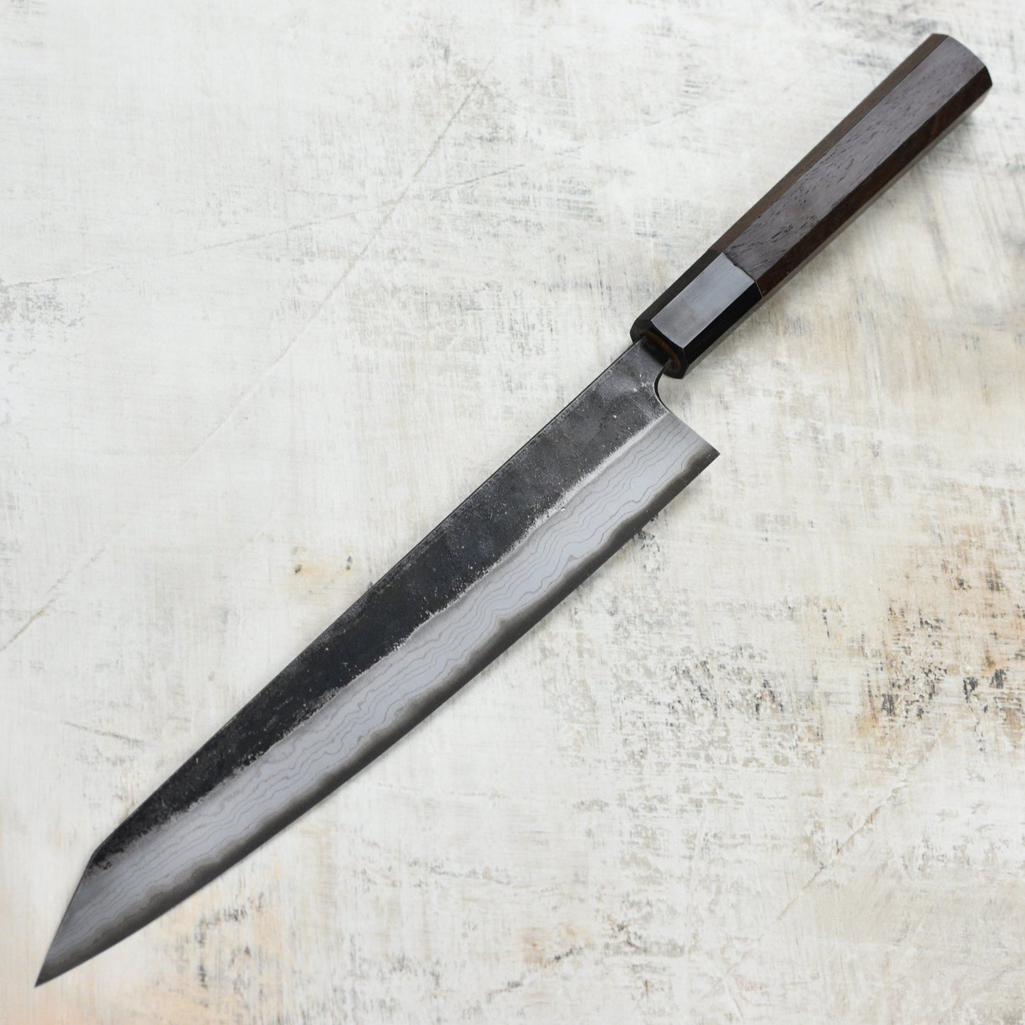 Hatsukokoro Kumokage Aogami #2 Kurouchi Damascus 9.8" Sujihiki