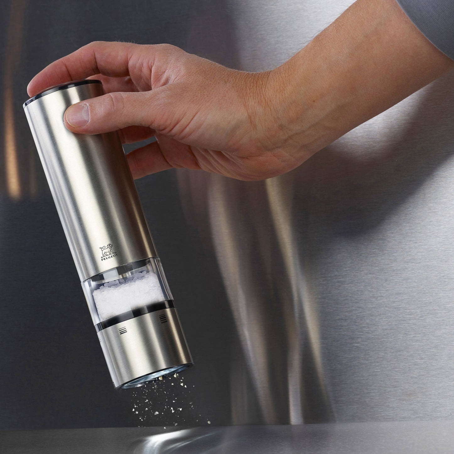 Peugeot Elis Sense 8" Stainless Steel Electric Salt Mill