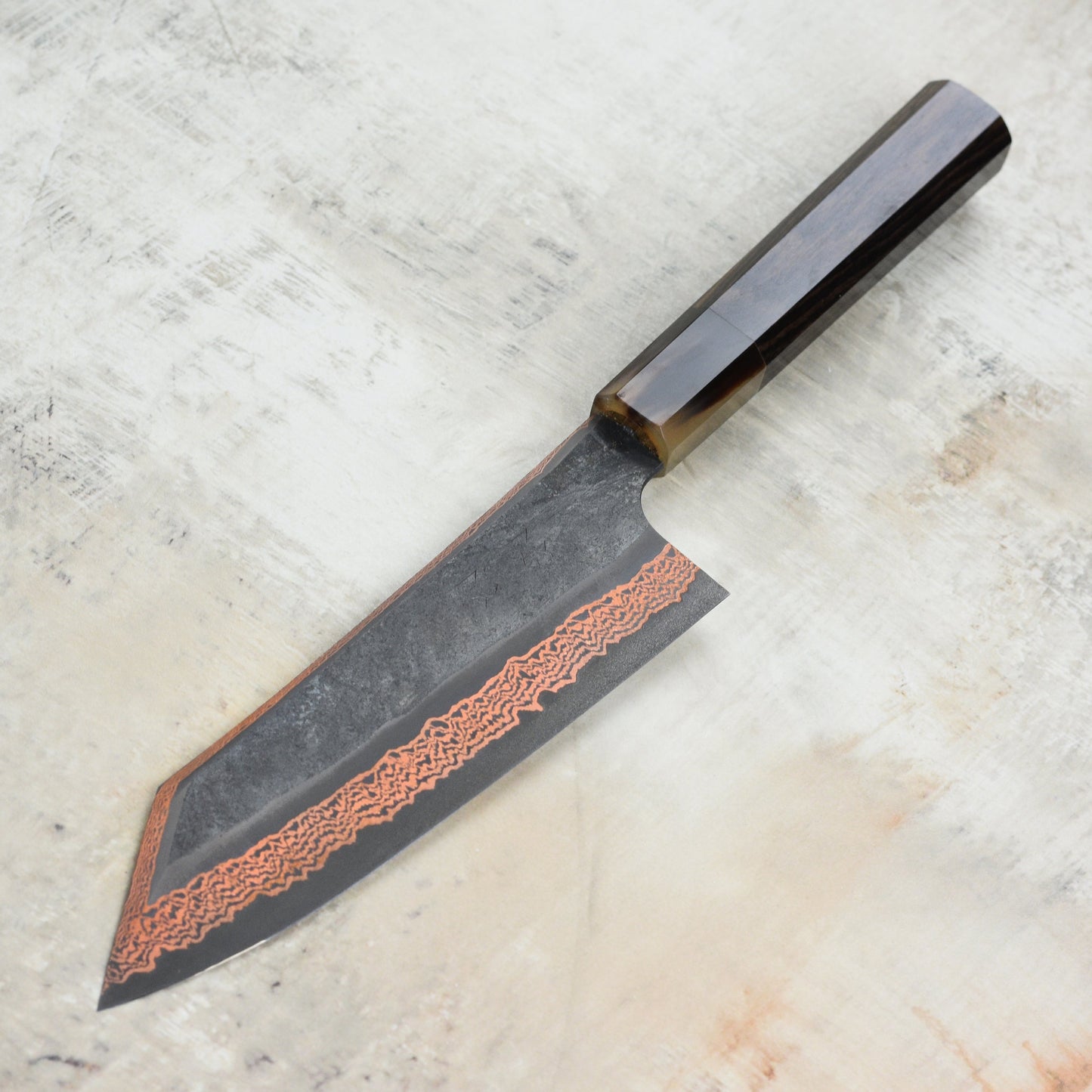 Hatsukokoro Yorokobi SLD Kurouchi Copper Damascus 7" Bunka