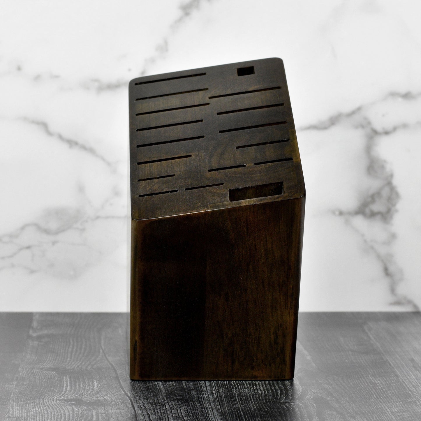 Shun 17 Slot Angled Knife Block, Walnut Finish