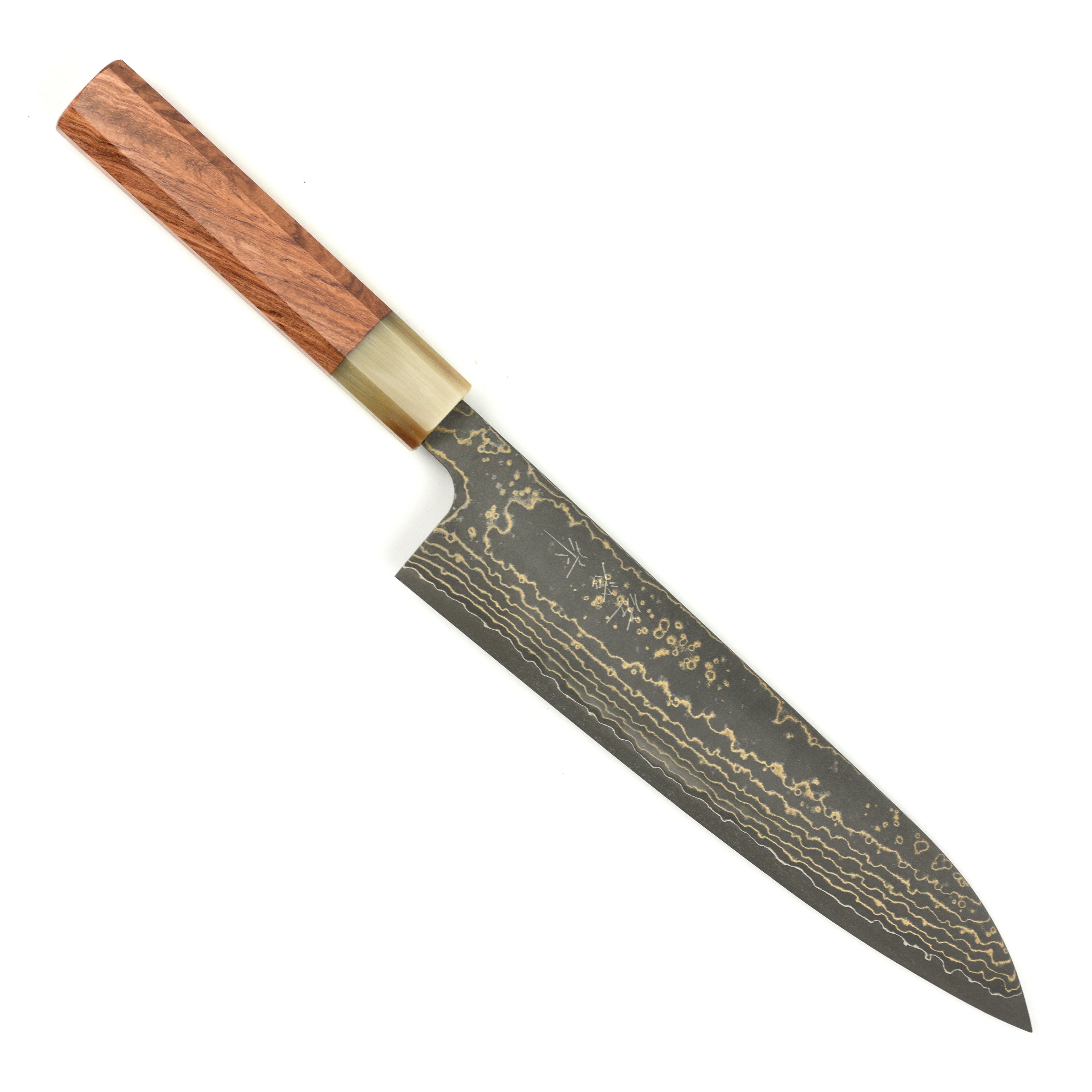 Saji Black Gold Damascus 8.25" Gyuto, Quince Wood