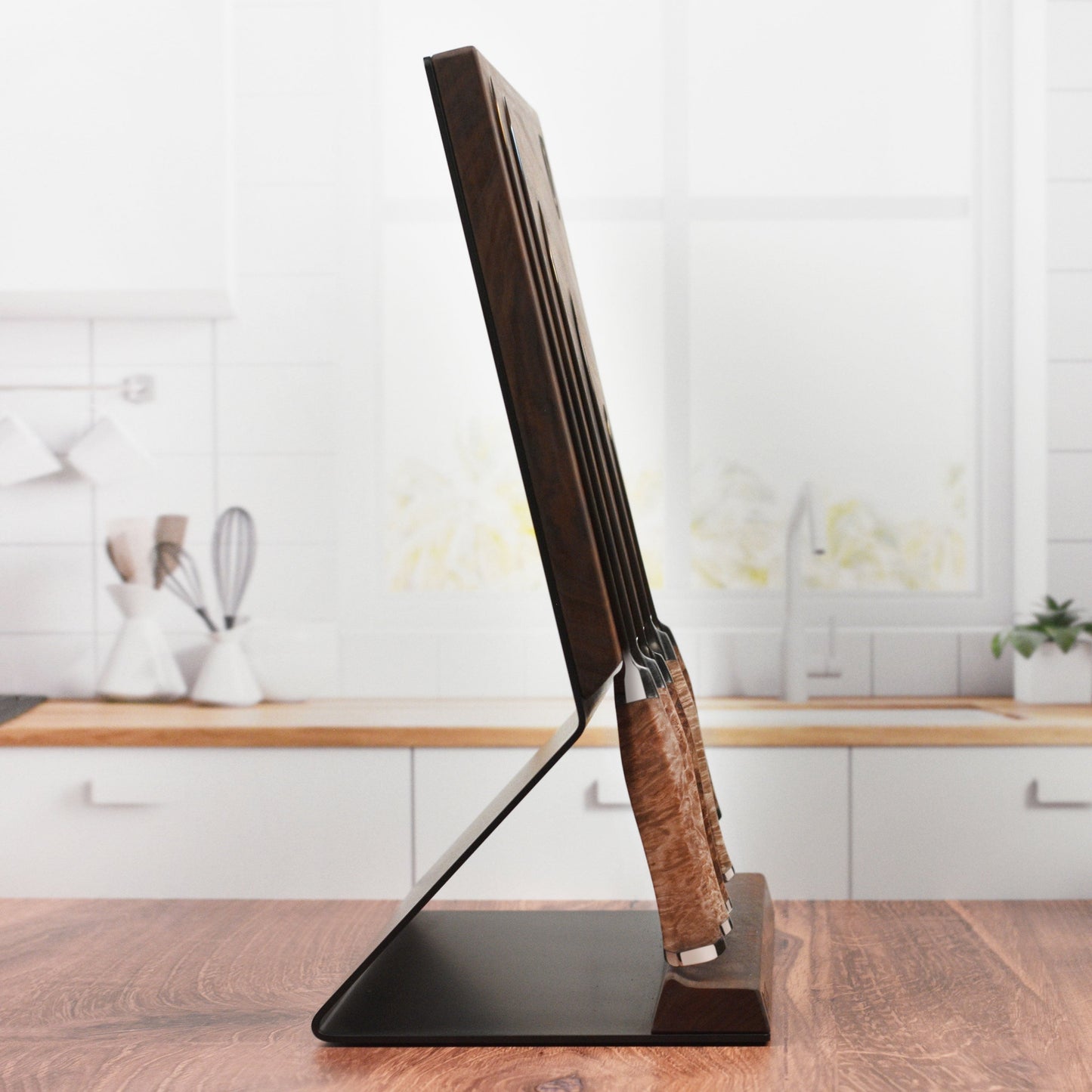 Steelport Magnetic Walnut Knife Block