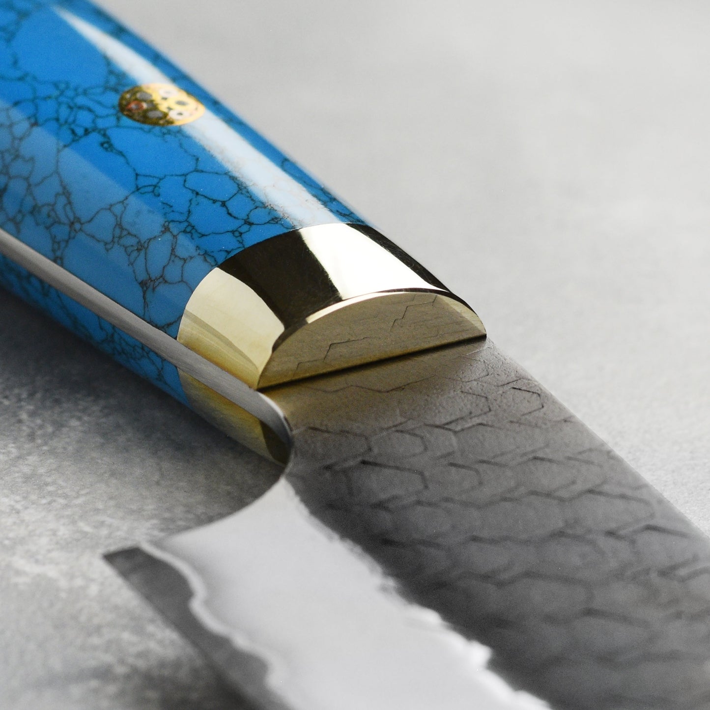 Nigara SG2 Kurouchi Tsuchime 10" Kiritsuke Sujihiki, Blue Turquoise