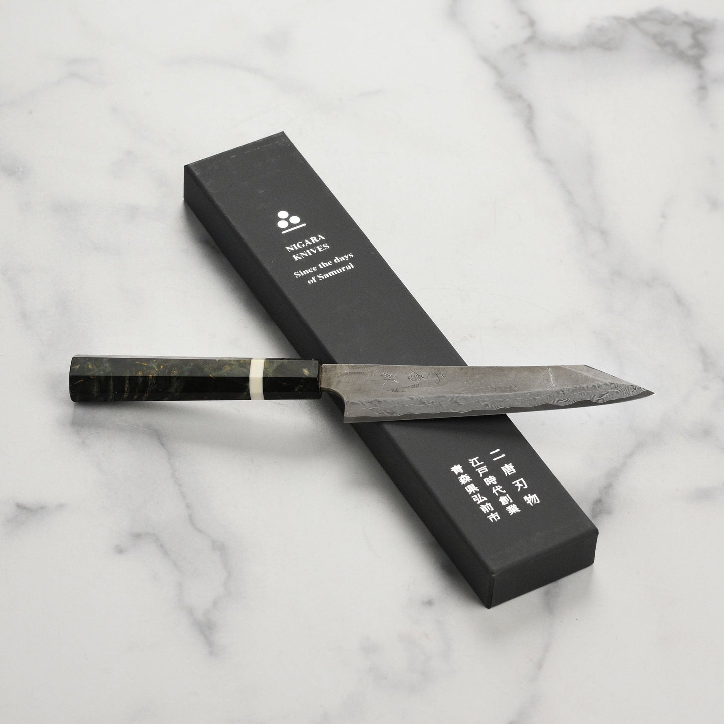 Nigara Ginsan Kurozome Damascus 5.9" Kiritsuke Petty