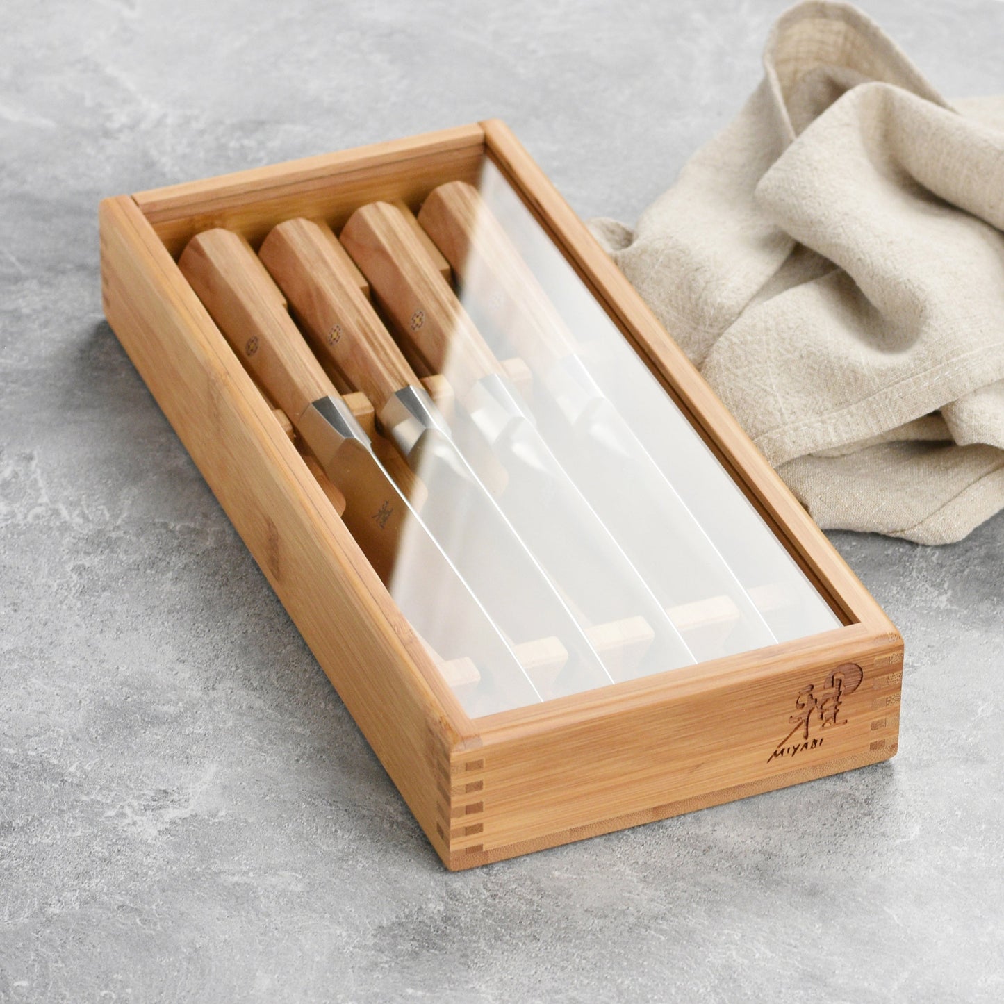 Miyabi Koya 4 Piece Steak Knife Set with Bamboo Case