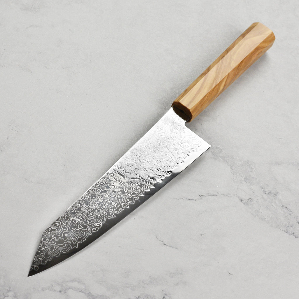 Hatsukokoro Ryuhyo SG2 Damascus 8.25" Kiritsuke Gyuto, Olivewood