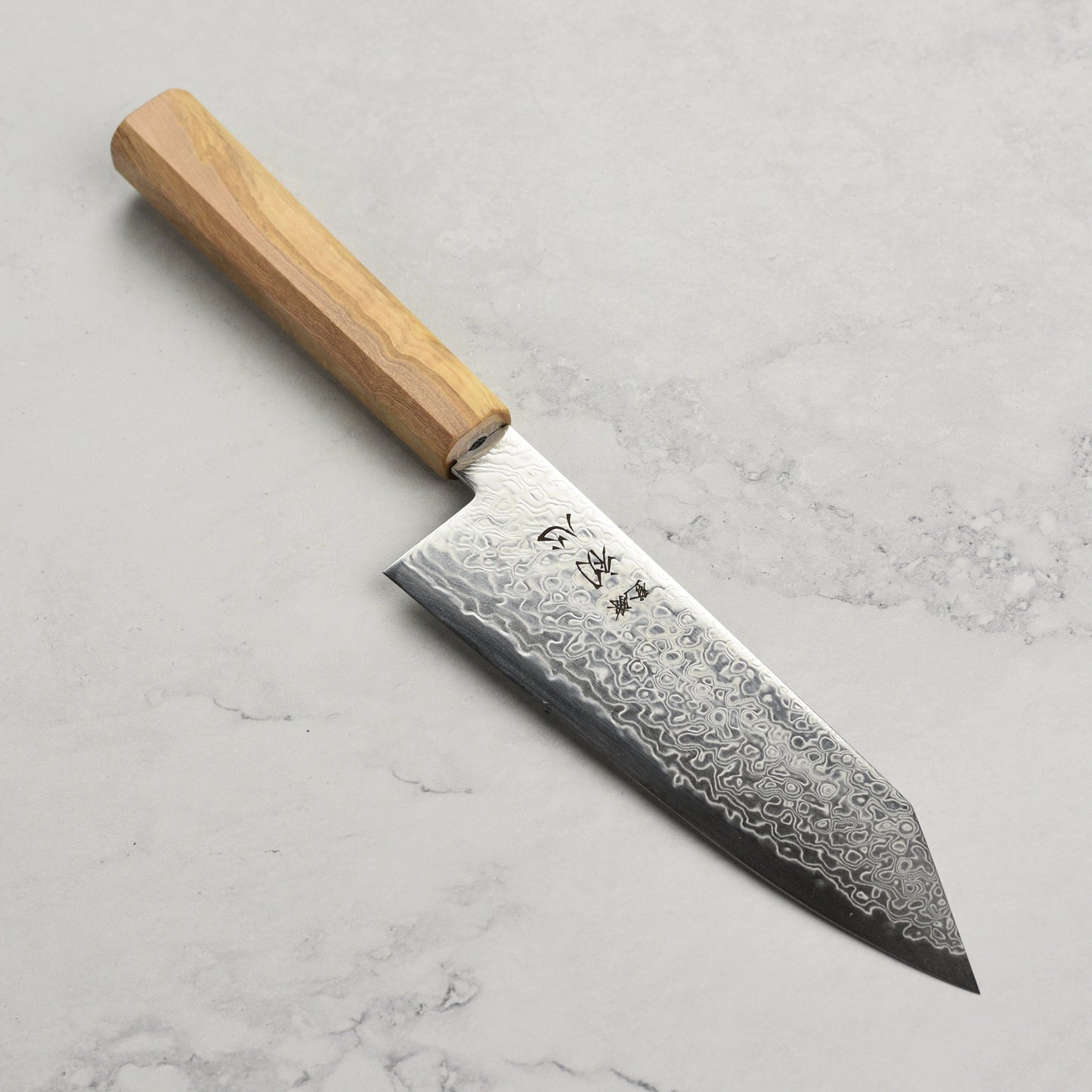 Hatsukokoro Ryuhyo SG2 Damascus 7" Bunka, Olivewood