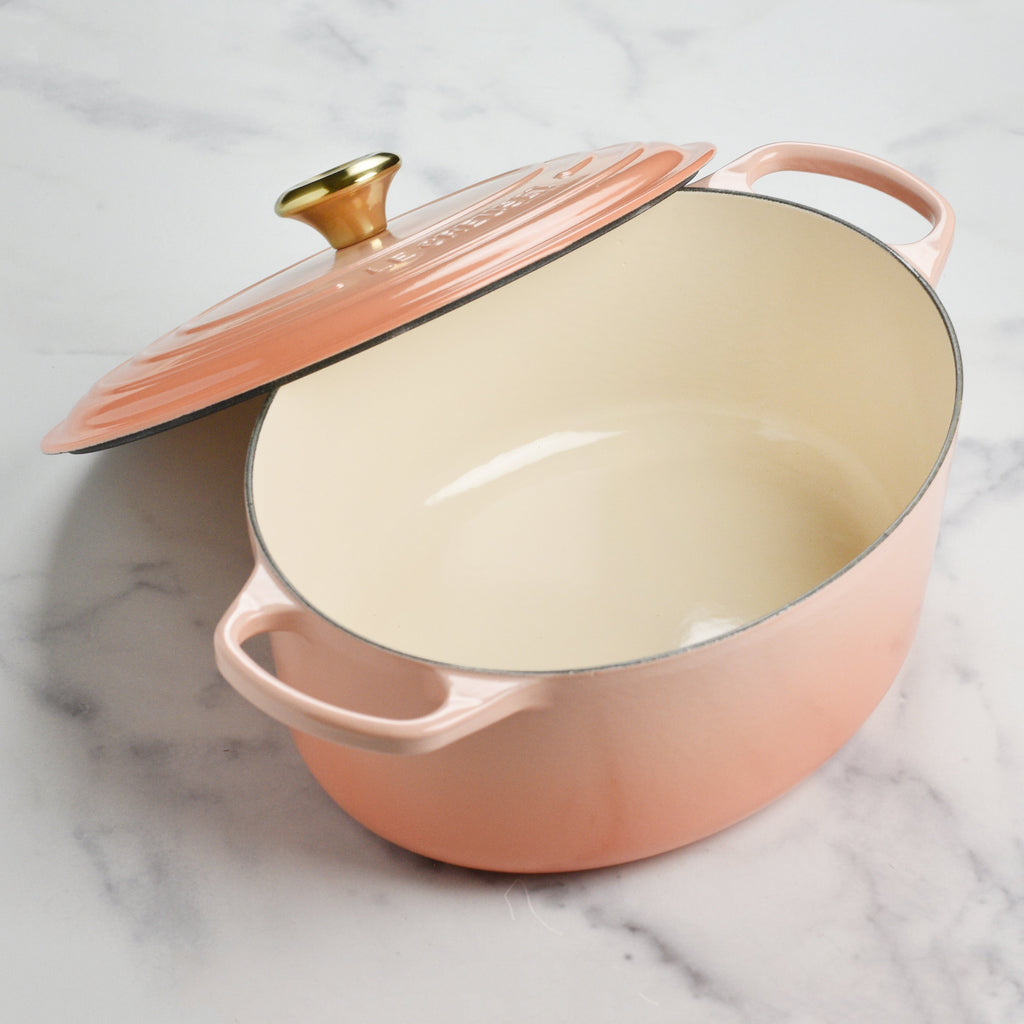 Le Creuset Signature Cast Iron Peche Oval Dutch Oven & Skillet Set