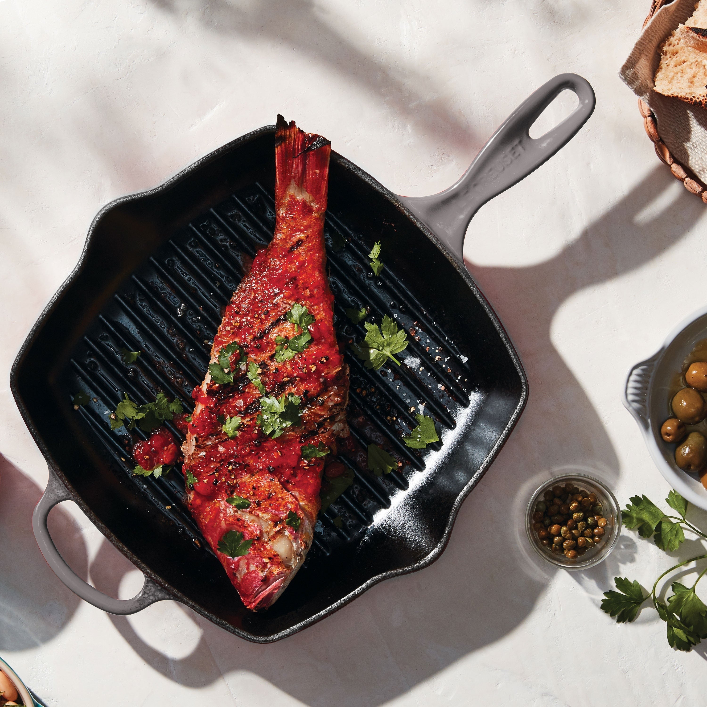 Le Creuset Signature Cast Iron Oyster 5 Piece Cookware Set