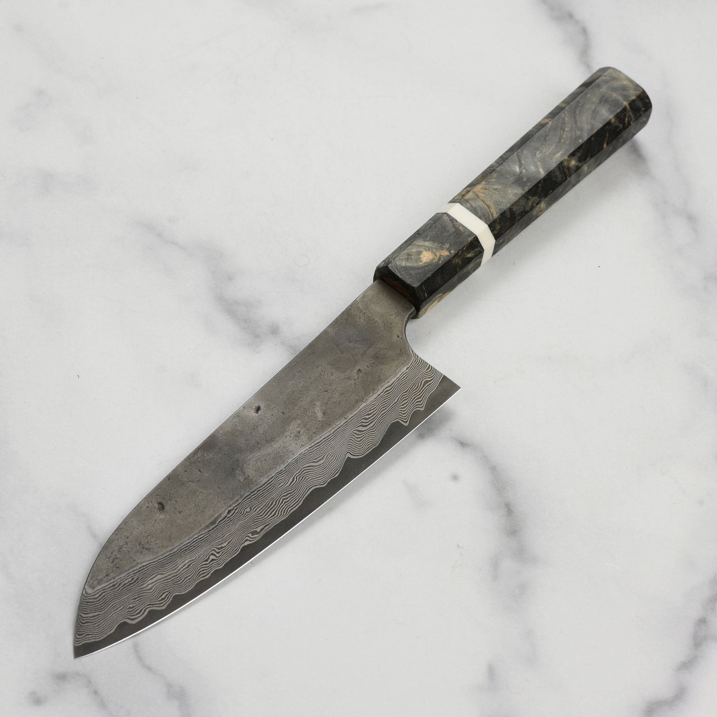 Nigara Ginsan Kurozome Damascus 7" Santoku