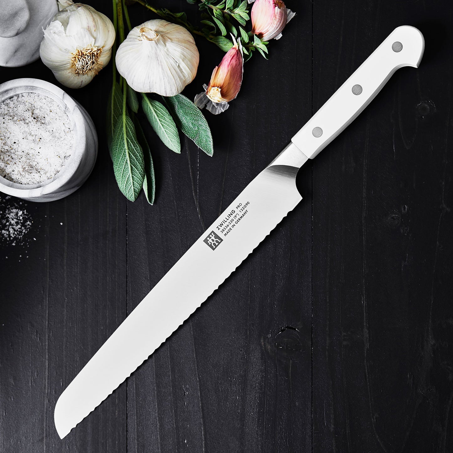 Zwilling Pro Le Blanc 9" Bread Knife with Z15 Serration