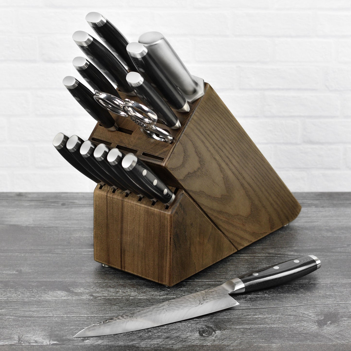 Enso HD 16 Piece Dark Ash Knife Block Set
