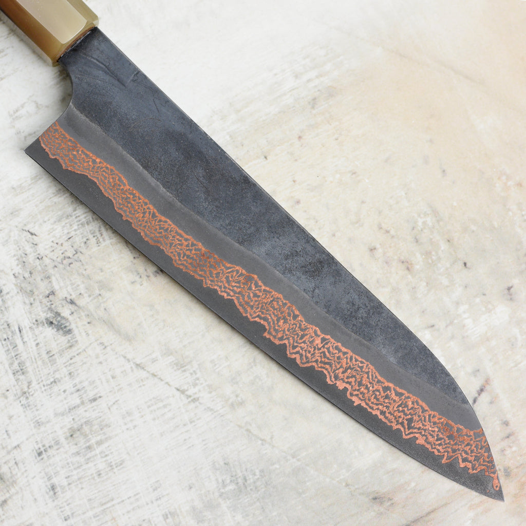 Hatsukokoro Yorokobi SLD Kurouchi Copper Damascus 8.25" Gyuto