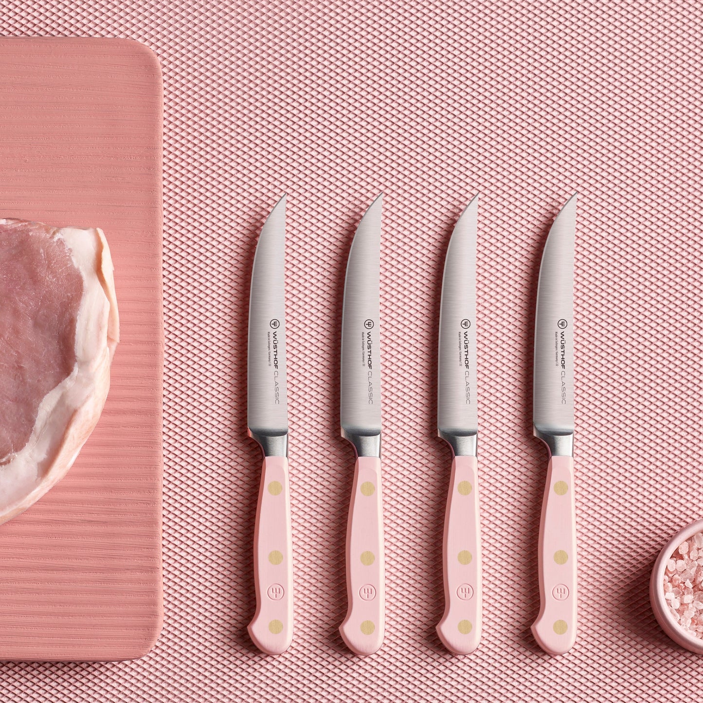 Wusthof Classic Pink Himalayan Salt 4 Piece Steak Knife Set