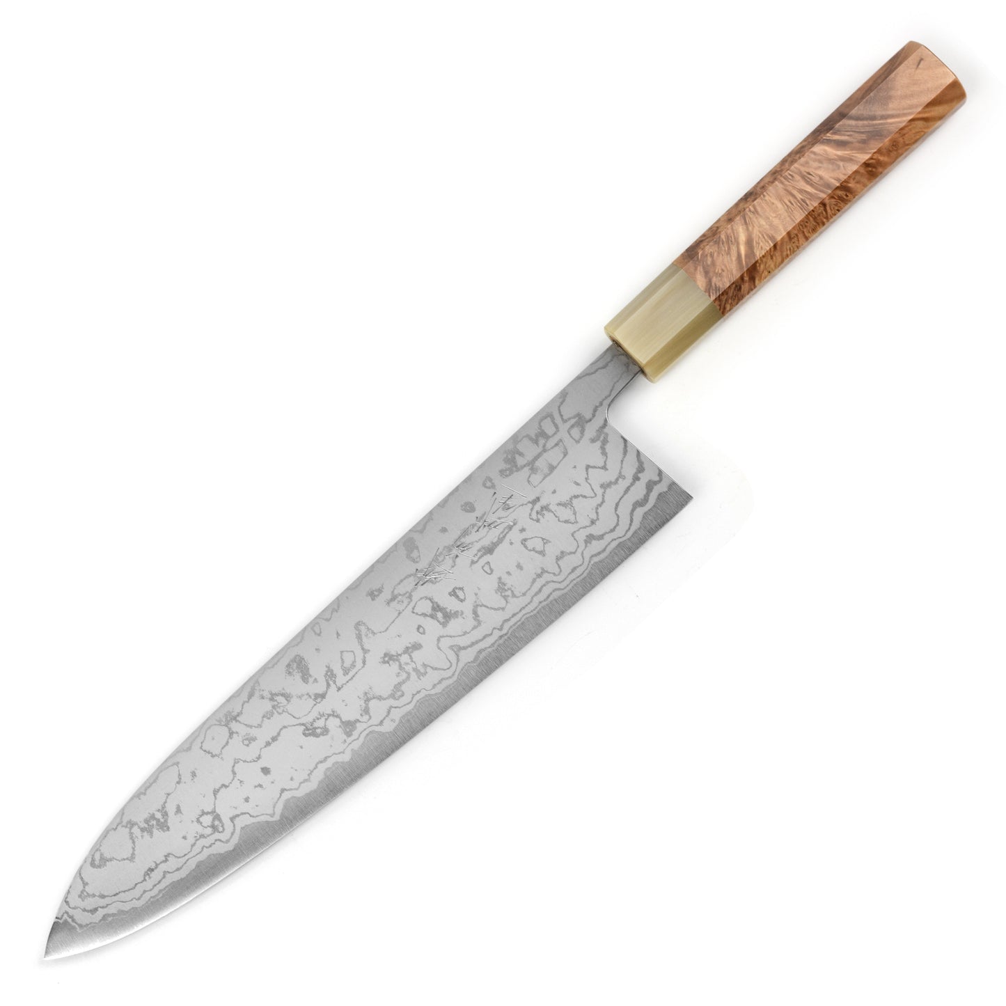 Shiro Kamo Shirogami #2 Damascus 9.4" Gyuto