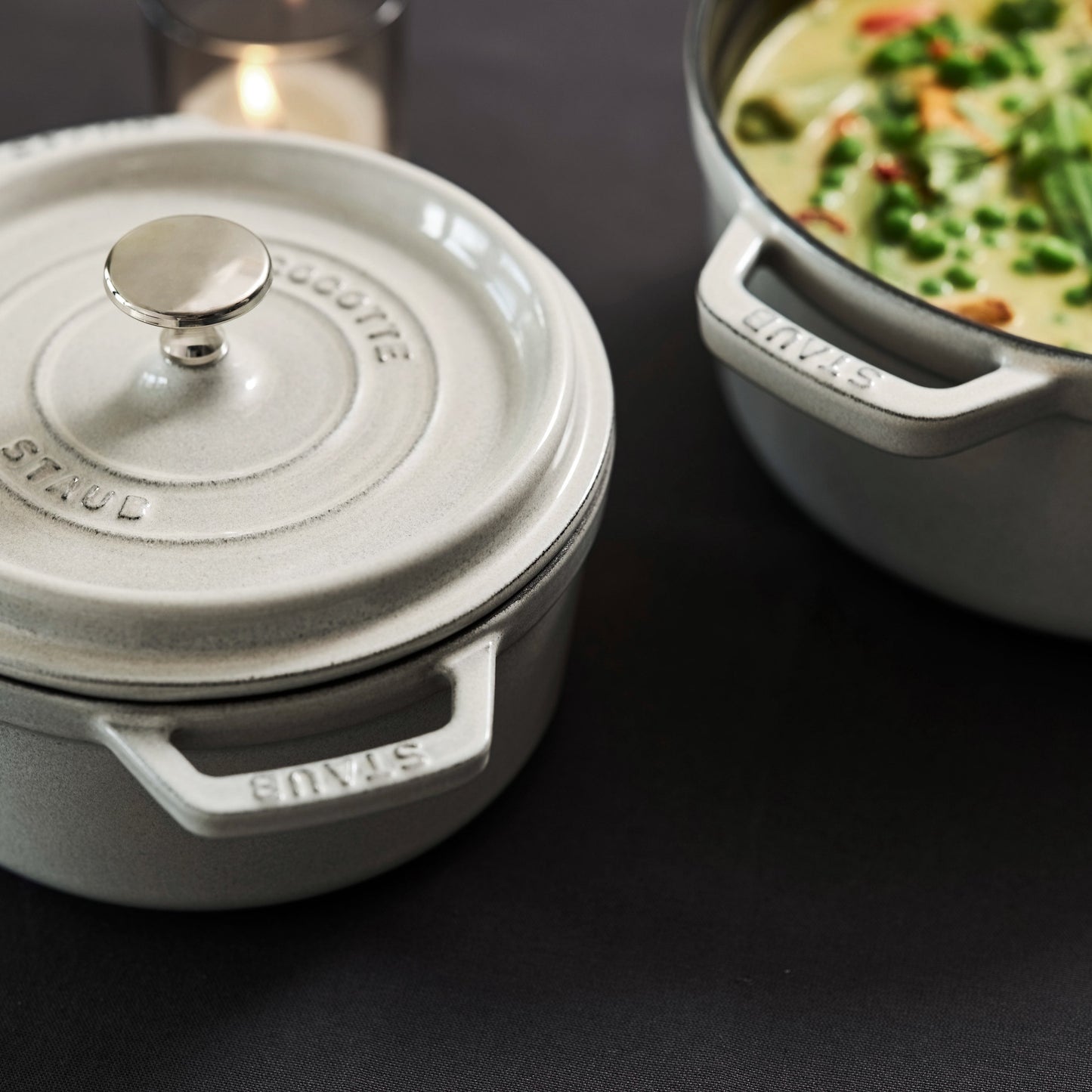 Staub 7-quart White Truffle Round Dutch Oven