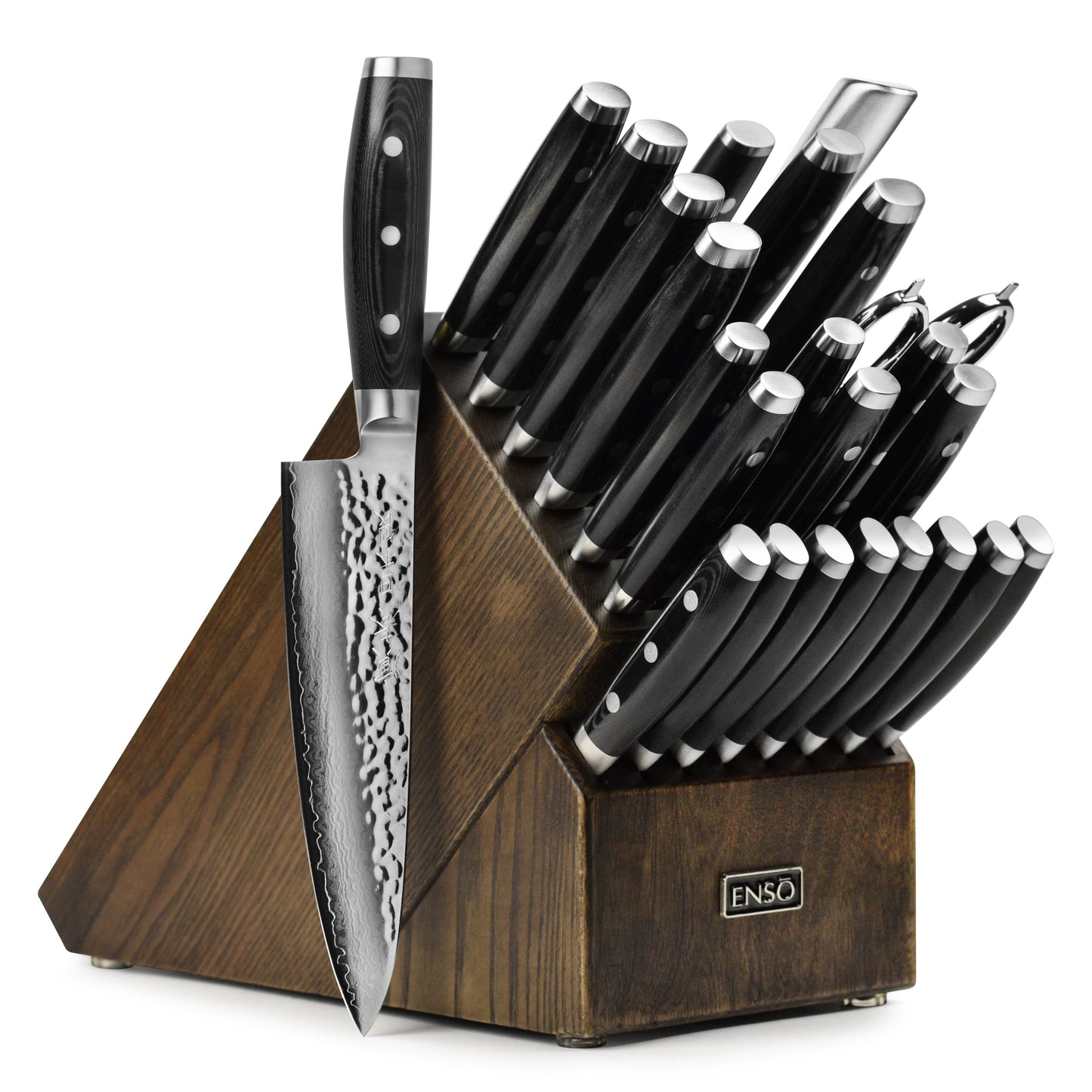 Enso HD 25 Piece Dark Ash Knife Block Set
