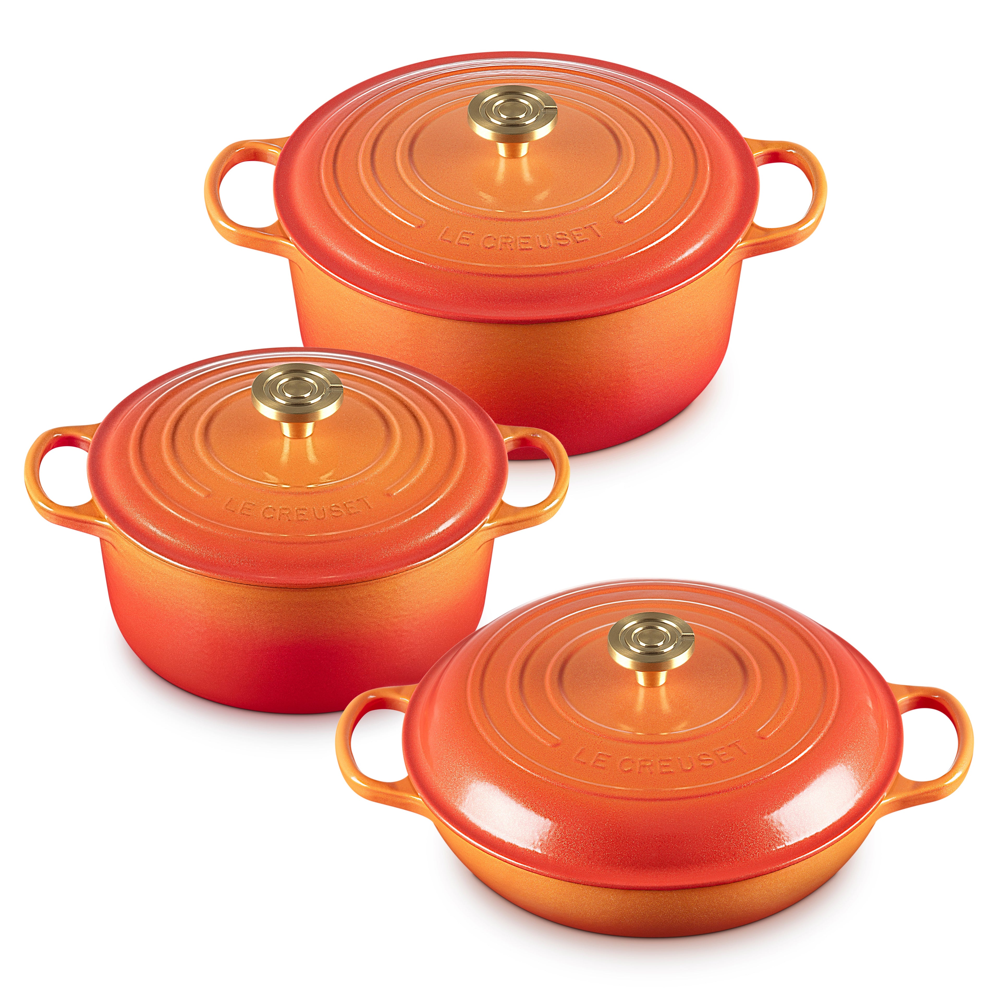 Le Creuset Signature Cast Iron Flamme Doree 6 Piece Cookware Set