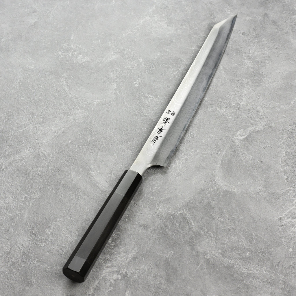 Takayuki Seiryu Aogami #2 Damascus Single-Bevel 10.6" Kengata Yanagiba with Saya