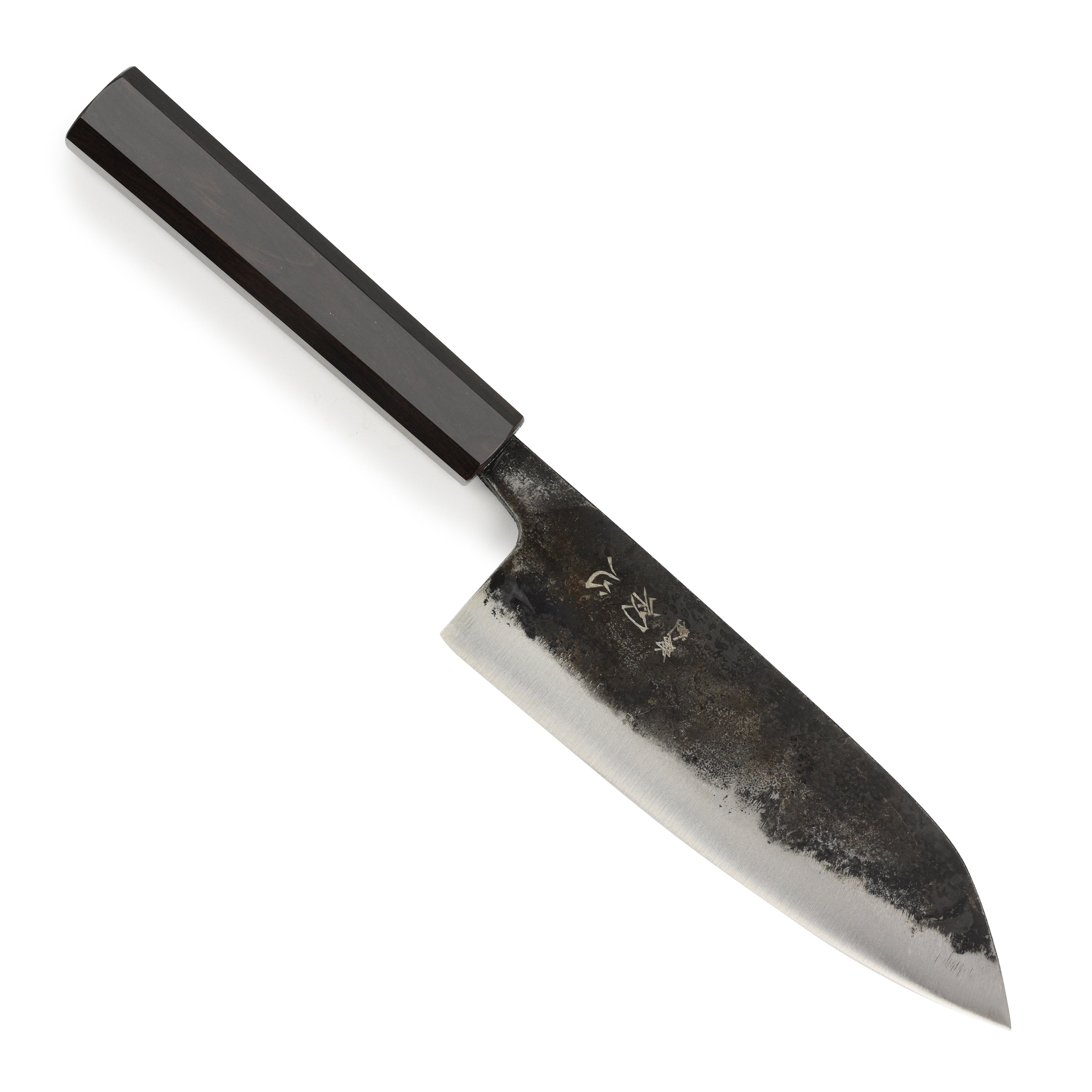 Hatsukokoro Kurogane Aogami #2 Kurouchi 6.5" Santoku
