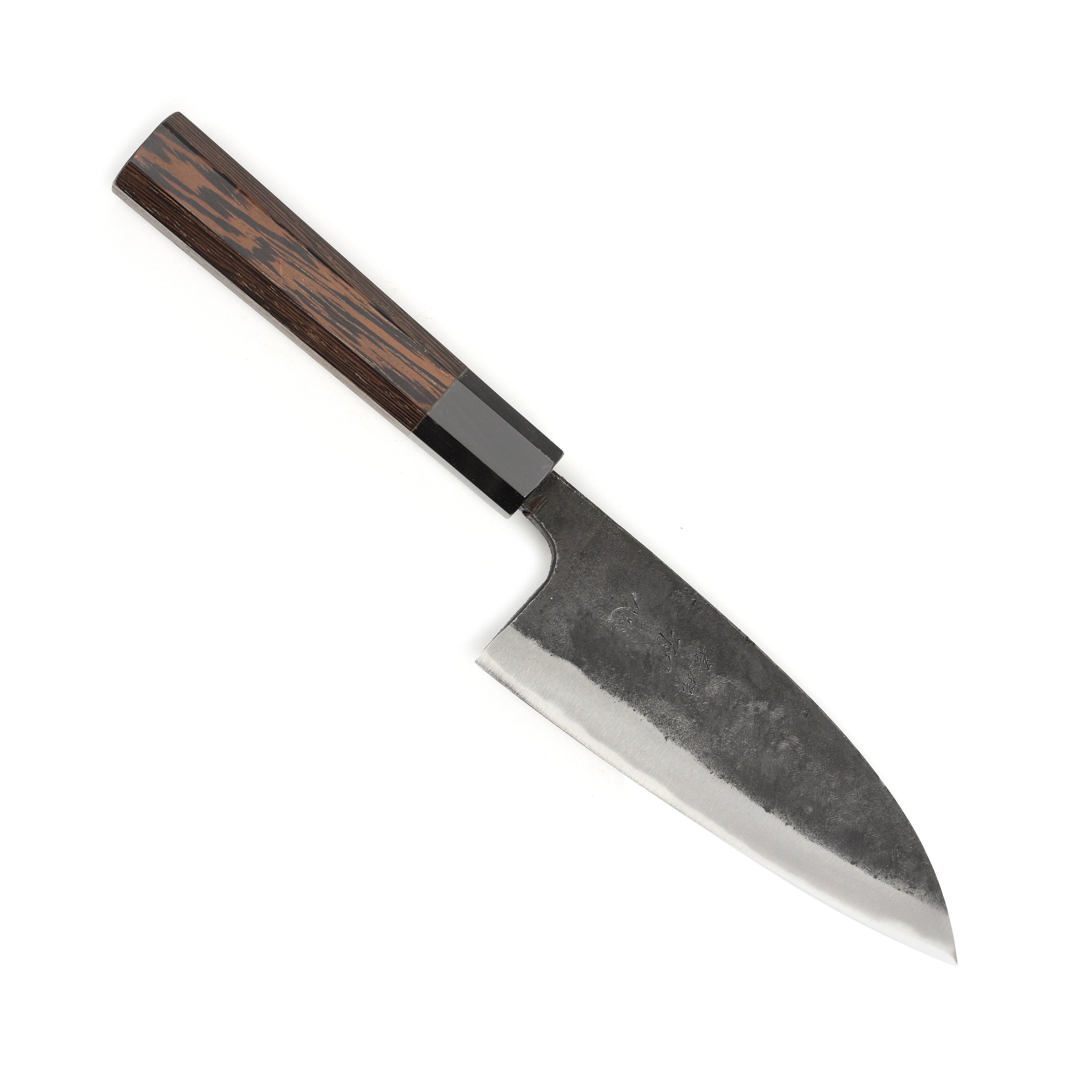 Hatsukokoro Kurokaze Aogami #2 Kurouchi 5.9" Double Bevel Deba, Wenge