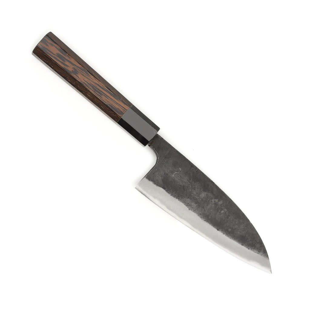 Hatsukokoro Kurokaze Aogami #2 Kurouchi 5.9" Double Bevel Deba, Wenge