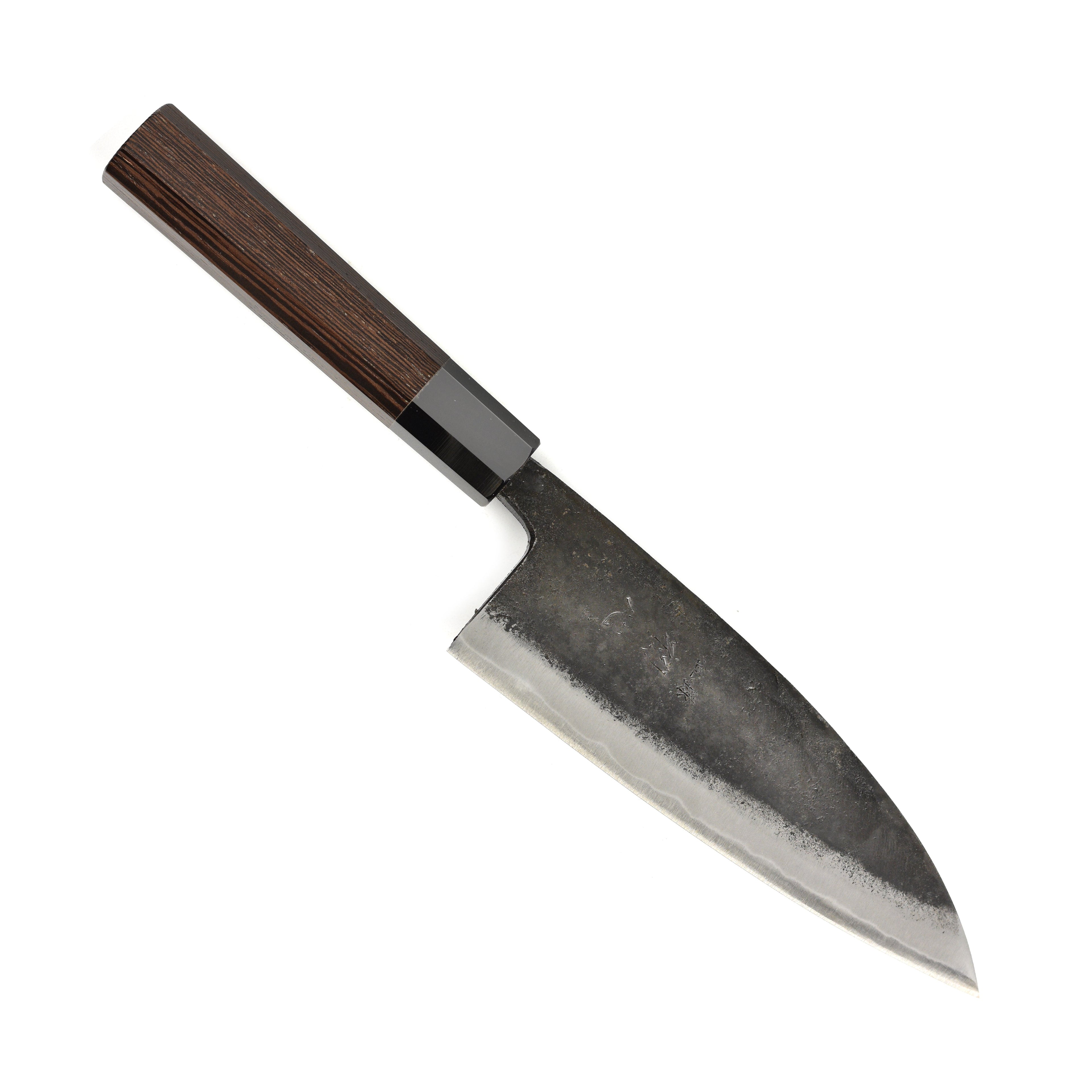 Hatsukokoro Kurokaze Aogami #2 Kurouchi 6.5" Double Bevel Deba, Wenge