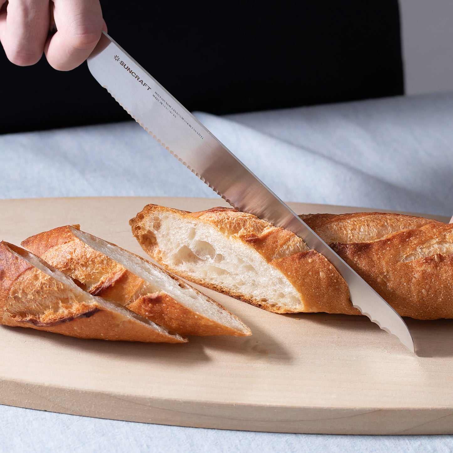 Suncraft Seseragi 8.75" Bread Knife, Right-Handed