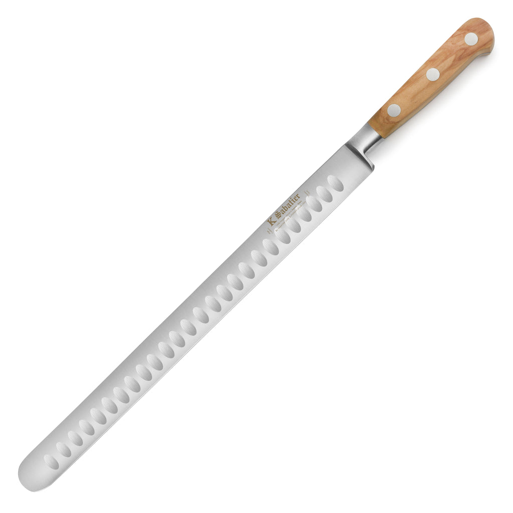 K Sabatier Olive Wood 12" Hollow Edge Slicing Knife