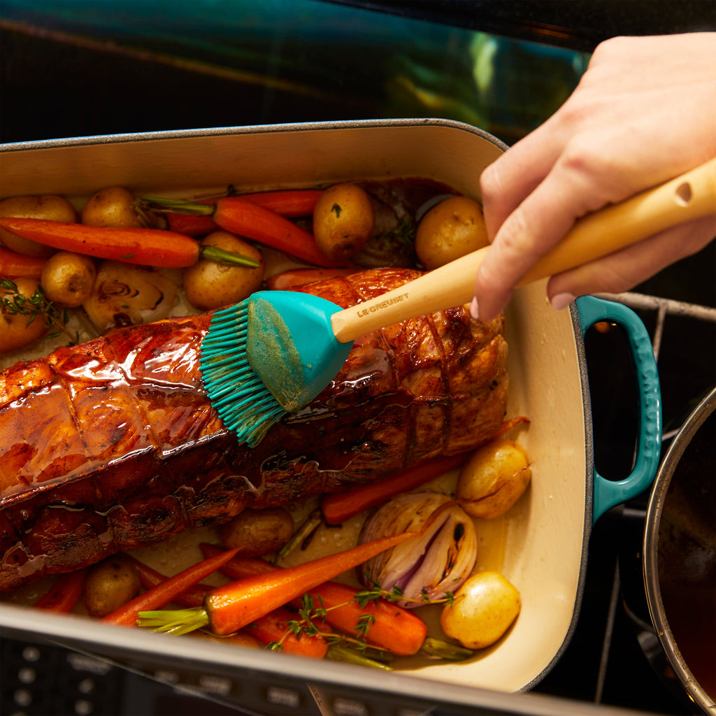 Le Creuset Signature Cast Iron Bleu Riviera Roasting Pan, 12.75x9.75"