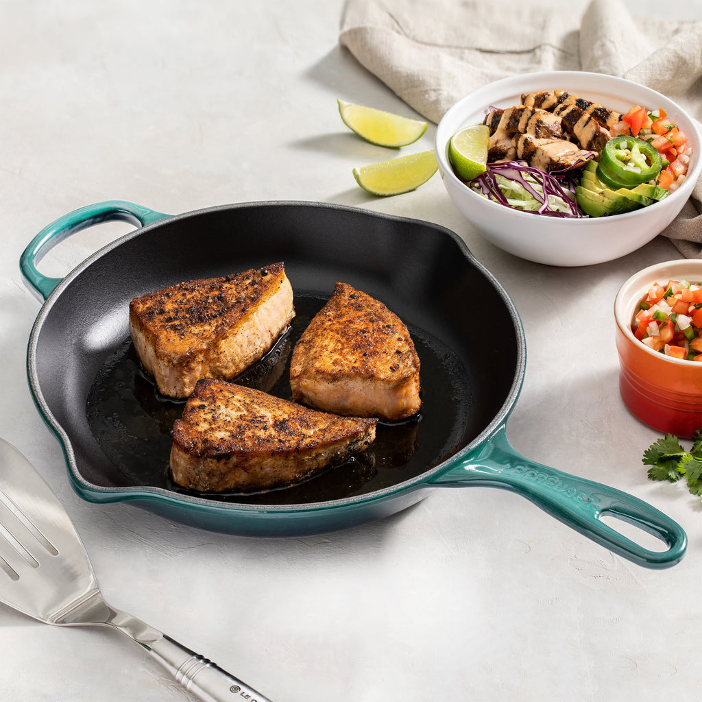Le Creuset Signature Cast Iron 9" Bleu Riviera Skillet