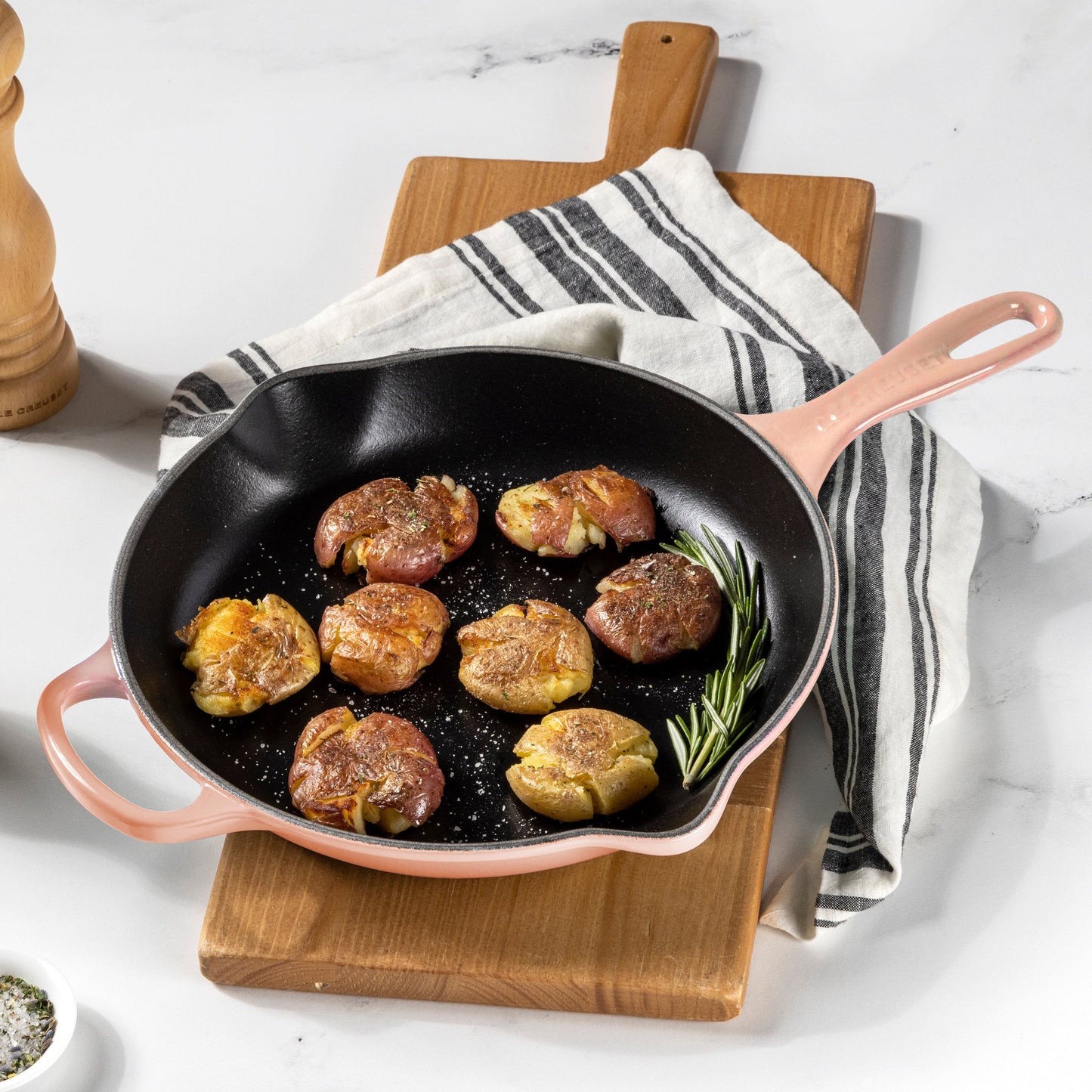 Le Creuset Signature Cast Iron Peche Oval Dutch Oven & Skillet Set